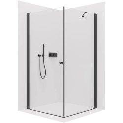CERANO - Sprchovací kút Antelo L/P - 6 mm - čierna matná, transparentné sklo - 90x40x190 - otočný (CER-477257)