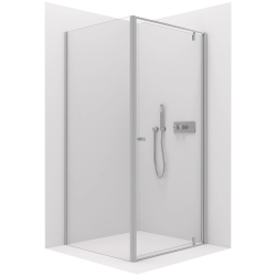 CERANO - Sprchovací kút Ferri L/P - 6 mm - chróm, transparentné sklo - 80x80x195 - pivotový (CER-427438)