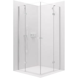 CERANO - Sprchovací kút Marino Duo Ľ/P - 6 mm - chróm, transparentné sklo - 100x90x190 - pántový (CER-480220)