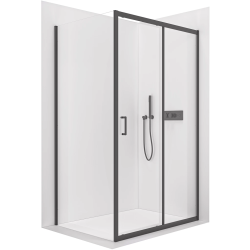 CERANO - Sprchovací kút Orlano L/P - 5 mm - čierna matná, transparentné sklo - 100x70x195 - posuvný (CER-DY505B-90158)
