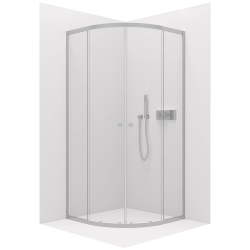 CERANO - Sprchovací kút Orso L/P - 6 mm - štvrťkruh - R550 - chróm, transparentné sklo - 90x90x195 - posuvný (CER-476855)