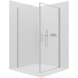 CERANO - Sprchovací kút Porte Ľ/P - 8 mm - chróm, transparentné sklo - 100x80x195 - otočný (CER-413516)
