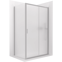 CERANO - Sprchovací kút Varone LINE Ľ/P - 6 mm - chróm, mliečne sklo - 90x90 - posuvný (CER-DY505-9102)