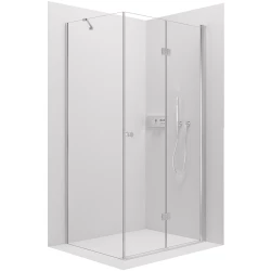 CERANO - Sprchovací kút Volpe L/P - 6 mm - chróm, transparentné sklo - 100x100x190 - zalamovacia (CER-427222)