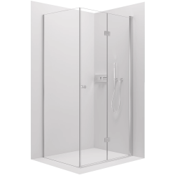 CERANO - Sprchovací kút Volpe L/P - 6 mm - chróm, transparentné sklo - 70x80x190 - zalamovacia (CER-427180)