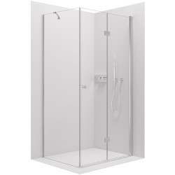CERANO - Sprchovací kút Volpe L/P - 6 mm - chróm, transparentné sklo - 80x70x190 - zalamovacia (CER-427189)