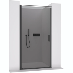 CERANO - Sprchové otočné dvere Porte L/P - 8 mm - čierna matná, grafitové sklo - 100x195 (CER-8050BD7247)