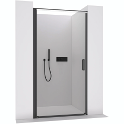 CERANO - Sprchové otočné dvere Porte L/P - 8 mm - čierna matná, transparentné sklo - 90x195 (CER-413492)