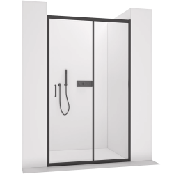 CERANO - Sprchové posuvné dvere Orlano L/P - 5 mm - čierna matná, transparentné sklo - 90x195 (CER-8050BD75054)