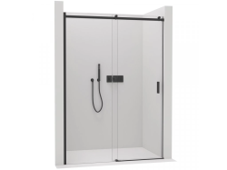CERANO - Sprchové posuvné dvere Santoro Ľ/P - 8 mm - čierna matná, transparentné sklo - 130x195 (CER-8050BD7261)