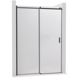CERANO - Sprchové posuvné dvere Santoro - ľavá - 6 mm - čierna matná, mliečne sklo - 100x195 (CER-662632)