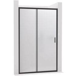 CERANO - Sprchové posuvné dvere Varone LINE Ľ/P - 6 mm - čierna matná, mliečne sklo - 160x195 (CER-663055)