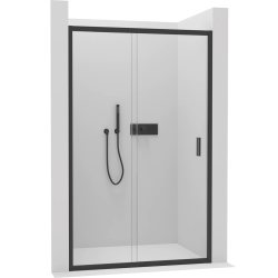 CERANO - Sprchové posuvné dvere Varone LINE Ľ/P - 6 mm - čierna matná, transparentné sklo - 100x195 (CER-478087)