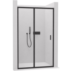 CERANO - Sprchové posuvné dvere Varone LINE Ľ/P - 6 mm - čierna matná, transparentné sklo - 90x195 (CER-478081)