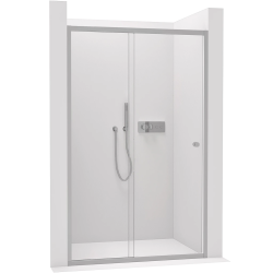 CERANO - Sprchové posuvné dvere Varone POINT Ľ/P - 6 mm - chróm, transparentné sklo - 110x195 (CER-DY505-110-195)