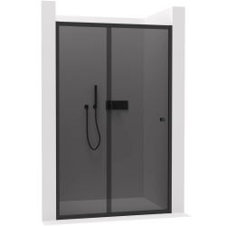 CERANO - Sprchové posuvné dvere Varone POINT Ľ/P - 6 mm - čierna matná, grafitové sklo - 100x195 (CER-429526)