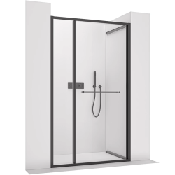 CERANO - Sprchové posuvné dveře Versaro L/P černá matná, transparentní sklo - 130x195  (CER-8050BD80268)