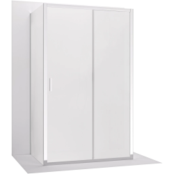 CERANO - Trojstenný sprchovací kút Varone LINE UL/P - 6 mm - chróm, mliečne sklo - 120x80 - posuvný (CER-DY505-90178)