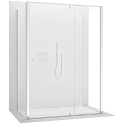 CERANO - Trostenný sprchovací kút Santini UL/P - 6 mm - chróm, transparentné sklo - 100x80x195 - pivotový (CER-8050BD7881)