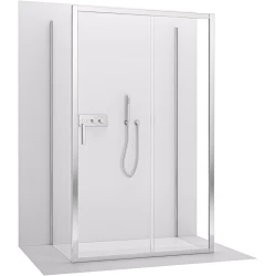 CERANO - Trostenný sprchovací kút Varone LINE UL/P - 6 mm - chróm, transparentné sklo - 160x70x195 - posuvný (CER-DY505-90149)