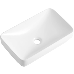 CERANO - Umývadlo keramické Kiana - polozápustné a na dosku - biela lesklá - 50x31 (CER-667900)