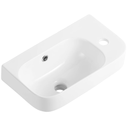 CERANO - Umývadlo keramické - nástenné - Arco - pravá - biela lesklá - 45x25,5 (CER-680345)