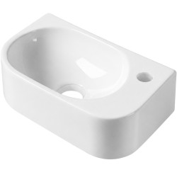 CERANO - Umývadlo keramické Nela - závesné pravé - biela lesklá - 42x21,5 (CER-680373)
