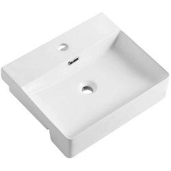 CERANO - Umývadlo keramické Peno - polozápustné - biela lesklá - 50x42 (CER-667921)
