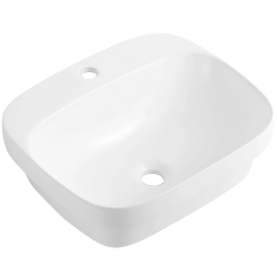 CERANO - Umývadlo keramické - polozápustné aj na dosku - Nera - biela lesklá - 50x42,5 (CER-680352)