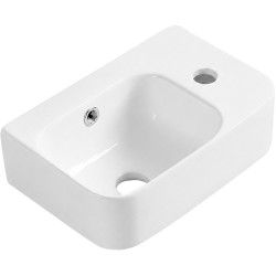 CERANO - Umývadlo keramické Pulo - závesné pravé - biela lesklá - 37x25 (CER-680374)