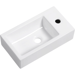 CERANO - Umývadlo keramické Vivo - závesné pravé - biela lesklá - 45,5x25 (CER-476993)