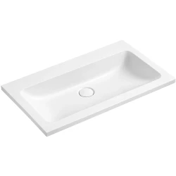 CERANO - Umývadlo z liateho mramoru Ovo - bez prepadu - biela matná - 60,6x46,5 (CER-217138)