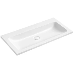 CERANO - Umývadlo z liateho mramoru Ovo - bez prepadu - biela matná - 80,6x46,5 (CER-379888)