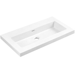CERANO - Umývadlo z liateho mramoru Ovo - s prepadom - biela lesklá - 70,5x46,5 (CER-667805)