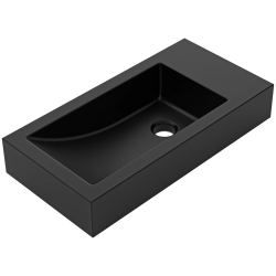 CERANO - Umývadlo z liateho mramoru Sofia - čierna matná - 50x25 (CER-679473)