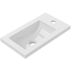 CERANO - Umývadlo z liateho mramoru Sora/Zola - biela lesklá - 40x22 (CER-679477)
