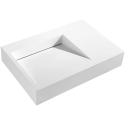 CERANO - Umývadlo z liateho mramoru Tokio - nástenné - biela matná - 73,5x49,7 (CER-8050BD80373)