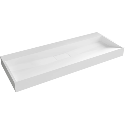 CERANO - Umývadlo z liateho mramoru Vita - nástenné aj na dosku - biela lesklá - 100x46 (CER-479881)