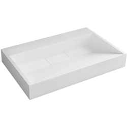 CERANO - Umývadlo z liateho mramoru Vita - nástenné aj na dosku - biela lesklá - 60x37 (CER-479854)