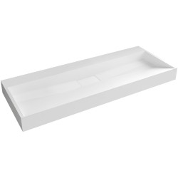 CERANO - Umývadlo z liateho mramoru Vita - nástenné aj na dosku - biela matná - 100x46 (CER-8050BD6936)