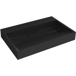 CERANO - Umývadlo z liateho mramoru Vita - nástenné aj na dosku - čierna matná - 70x46 (CER-479866)