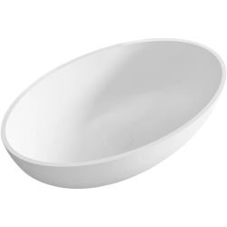 CERANO - Umyvadlo z litého mramoru Luna - na desku - bílá matná - 52,8x30,9  (CER-WB19)