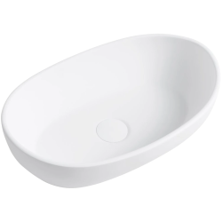 CERANO - Umyvadlo z litého mramoru Persea - na desku - bílá matná - 50x32  (CER-WB23)