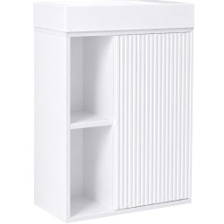 CERANO - Umývadlová skrinka pre WC Sofia - biela matná + umývadlo z liateho mramoru Sofia - biela matná - 50x70x25 (CER-424404)