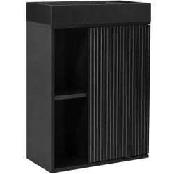 CERANO - Umývadlová skrinka pre WC Sofia - čierna matná + umývadlo z liateho mramoru Sofia - čierna matná - 50x70x25 (CER-278762)