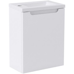 CERANO - Umyvadlová skříňka pro WC Sora - bílá matná  + umyvadlo z lit. mramoru - bílá matná - 40x57,5x22  (CER-999982)