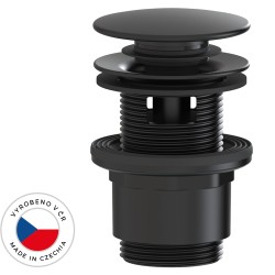CERANO - Umývadlový výpust - 5/4“ click-clack s prepadom - plast - 35/50mm - čierna matná (CER-676597)