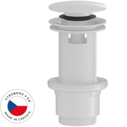 CERANO - Umývadlový výpust - 5/4“ click-clack s prepadom - plast - 67/82mm - biely lesklý (CER-676615)