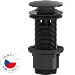 CERANO - Umývadlový výpust - 5/4“ click-clack s prepadom - plast - 67/82mm - čierna matná (CER-676609)