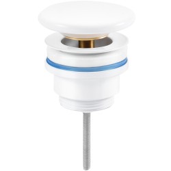 CERANO - Umývadlový výpust - 5/4“ click-clack - univerzálny - keramická zátka - mosadz - biela matná (CER-8050BD7800)